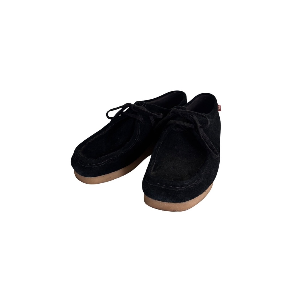 Clarks Padmora Black Suede Lace Up Moccasin Shoes Womens 9